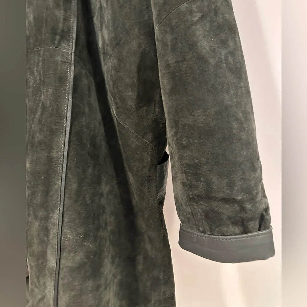 Naturel Women's Vintage Leather Jacket in Green - Picture 10 of 12